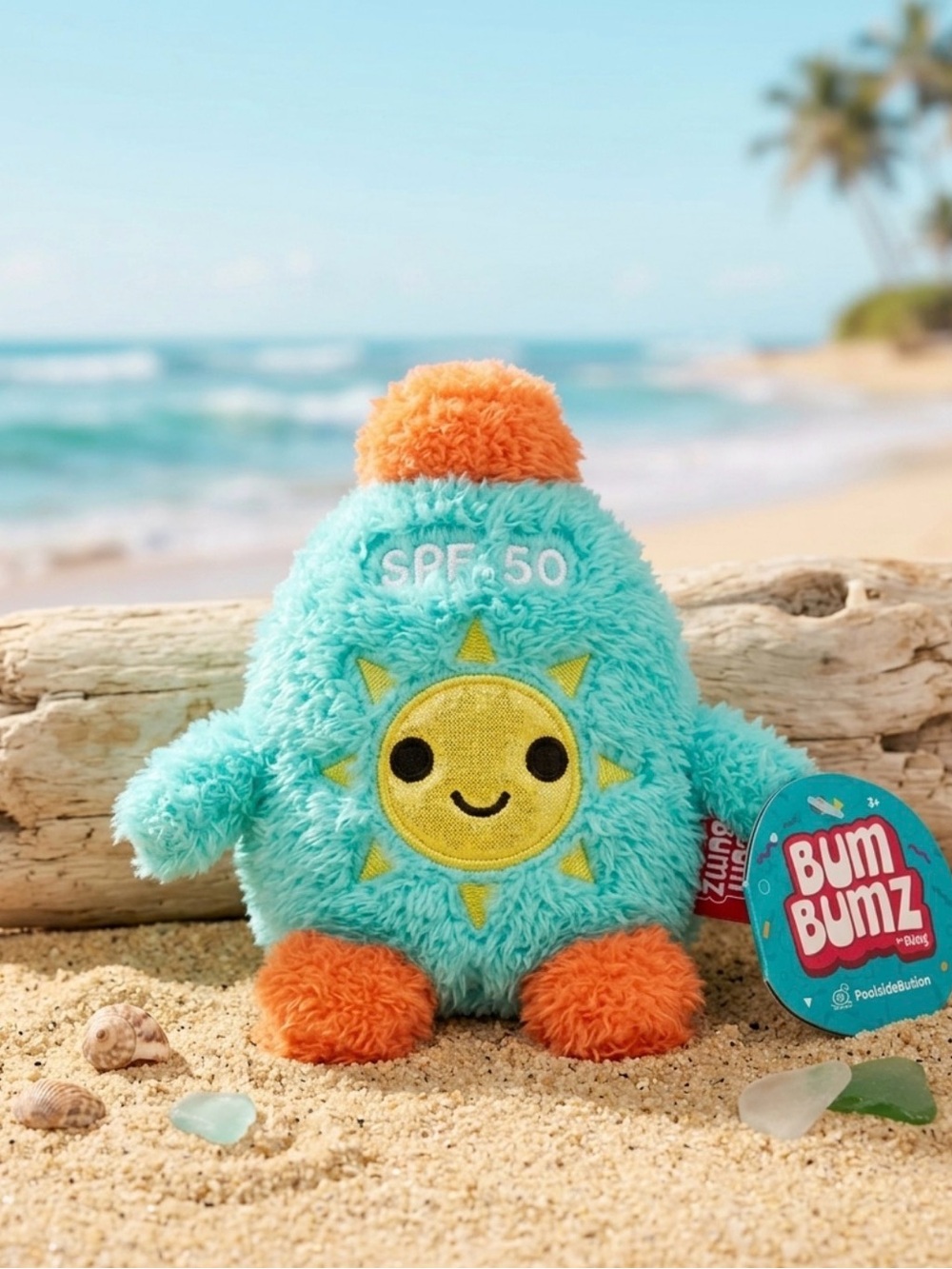 ☀️ Sol the Poolside BumBumz Plush SPF 50 Sun Toy - Blue & Orange ☀️ 4.5 inches